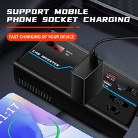Convertisseur d'alimentation pour voiture 200W, chargeur de voiture 12V/24V, convertisseur automatique avec charge rapide PD QC et écran LED pour tous les véhicules