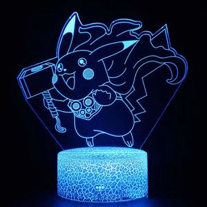 <span class=keywords><strong>Lampe</strong></span> Pikachu 3d, figurine d'<span class=keywords><strong>action</strong></span>, <span class=keywords><strong>lampe</strong></span> Led d'illusion visuelle - Product Image 5