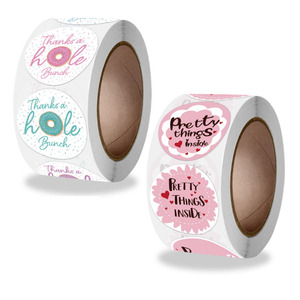 500pcs/Roll Gradiente pittura a olio rotondo grazie adesivo di tenuta <span class=keywords><strong>per</strong></span> il pacchetto decorazione della festa nuziale di tenuta etichette - Product Image 4