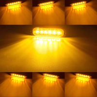 Barra de luz de advertencia estroboscópica LED de 12V y 24V, lámpara de baliza intermitente de rejilla de aluminio azul, luces laterales ámbar para camiones y coches, novedad