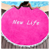 Serviette de plage en microfibre à faible quantité minimale de commande de fabrication Serviette de plage ronde à impression numérique avec logo personnalisé