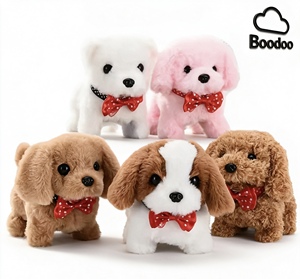 Jouet en peluche électronique interactif brodé en forme de chiot, super doux en coton PP, robot <span class=keywords><strong>chien</strong></span>, animal en peluche personnalisé ODM, <span class=keywords><strong>doudou</strong></span> - Product Image 1