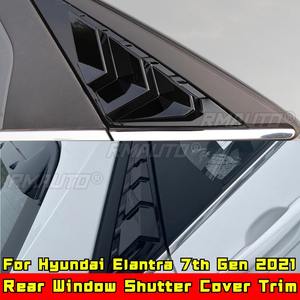 For Hyundai Elantra 2021 7th Gen Body Kit Car Side Rear <b>Window</b> Louver Shutter <b>Cover</b> Matte Black Sport Style Car Accessories - Product Image 3
