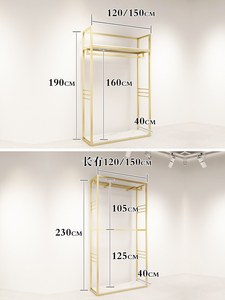 Özel paslanmaz çelik bez ekran standları kadın kıyafetleri ekran rafları Metal perakende butik altın kıyafet rafı - Product Image 4
