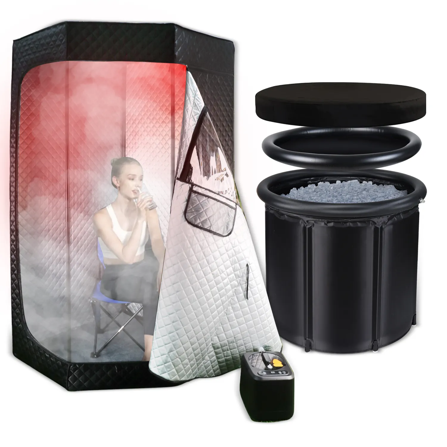 Pro Combination Recovery Portable Ice Spa Cold Plunge Tub Sauna Pod Steam Sauna Box Fast Delivery Time