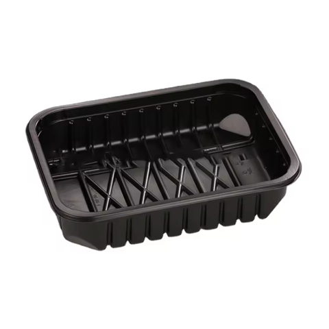 Black PP Disposable Plastic Blister Supermarket Meat Tray Disposable Plastic Tray for Fresh Meat Packaging