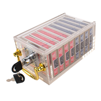 YH Personnalisé OEM en plastique acrylique blanc cartes à jouer en métal porte-boîte avec serrure