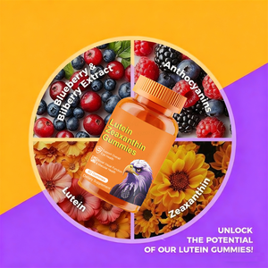 مكمل غذائي عشبي من اللوتين ومستخلص التوت الأزرق على شكل حلوى جيلاتينية لدعم صحة العين للبالغين، 60 حبة، 2 حبة يومياً - Product Image 2
