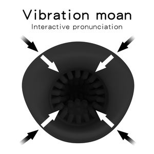 10频振动飞机杯逼真的套筒Stroker 3声音黑色男性自慰杯 - Product Image 4