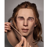 Masque facial artisanal en silicone, masque de tête d'homme artificiel pour jeux de rôle, mascarade, film, télévision, accessoire de costume