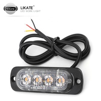 Feux de signalisation LED pour moto, feux latéraux, 4 LED, balise pour camion, voiture, feux d'urgence pour la circulation