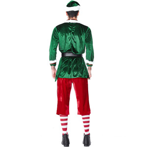 Costume <span class=keywords><strong>de</strong></span> cosplay <span class=keywords><strong>de</strong></span> Père Noël pour adulte, lutins <span class=keywords><strong>de</strong></span> Noël pour adultes, tenue assortie en velours polaire pour homme et femme pour Noël en famille - Product Image 4