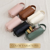 Pochette de rangement portable pour mini-rouges à lèvres en PU avec fermeture éclair, poignée supérieure, étui de rangement cosmétique multifonctionnel personnalisé, trousse de maquillage