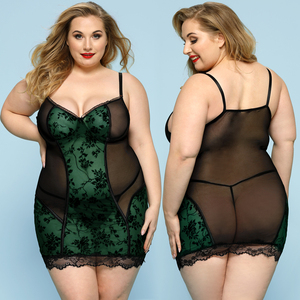 Nuisette bonne qualité bébé poupée grande taille string vêtements de nuit robe dentelle florale Sexy Lingerie femmes robe ensemble avec bordure en dentelle - Product Image 6