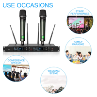 Harga Terjangkau Sistem Mikrofon Nirkabel 2 Kanal DR80 Vhf Mikrofon Nirkabel Profesional untuk Pidato Gereja Karaoke