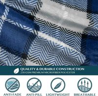 Tragbare Decke, warm, weich, Plüsch, Kuscheldecke mit Taschen und Ärmeln, TV-Wurfdecke, gemütliche weiße Elefanten-Geschenkideen für Mama, Ehefrau, kariert, blau