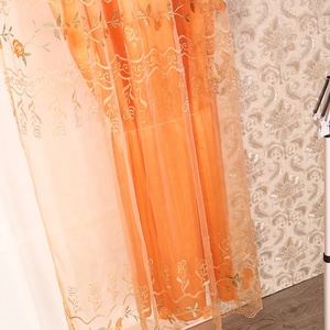 Cortinas con diseño floral de doble capa bordadas elegantes superventas de EE. UU. para ventanas, cortina de tul con cenefa - Product Image 3