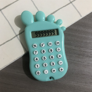 Foot Shaped Mini Calculator With Keychain Pop Fidget Bunny Toy For Kids Age 3 6 Years Unisex ABS Material - Product Image 4