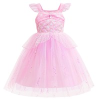 Set Kostum Gaun Putri Duyung untuk Anak Perempuan dengan Tiara, Tongkat & Aksesoris untuk Pesta Halloween dan Ulang Tahun