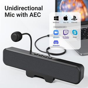 INGA Computer <b>Speakers</b> Detachable Mic Plug Play /Wireless Alarm Desktop One-Touch Mute Microphone Stereo Bass Easily - Product Image 4