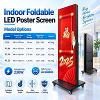 Écran d'affichage numérique LED intérieur pliable et portable P1.25 P1.53 P1.86 P2.5 pour la publicité commerciale