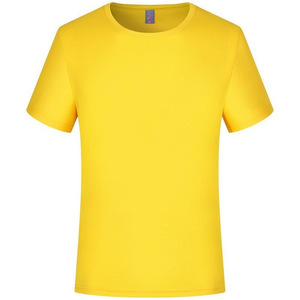 Custom Made Solid Color Quick Dry T-Shirt Crew <b>Neck</b> Short Sleeve Polyester Leisure Wear - Product Image 4