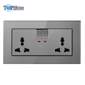 Topshine 146 loại đôi 13amp phổ điện chuyển đổi và ổ cắm ổ cắm với chỉ số trong màu đen - Product Image 3