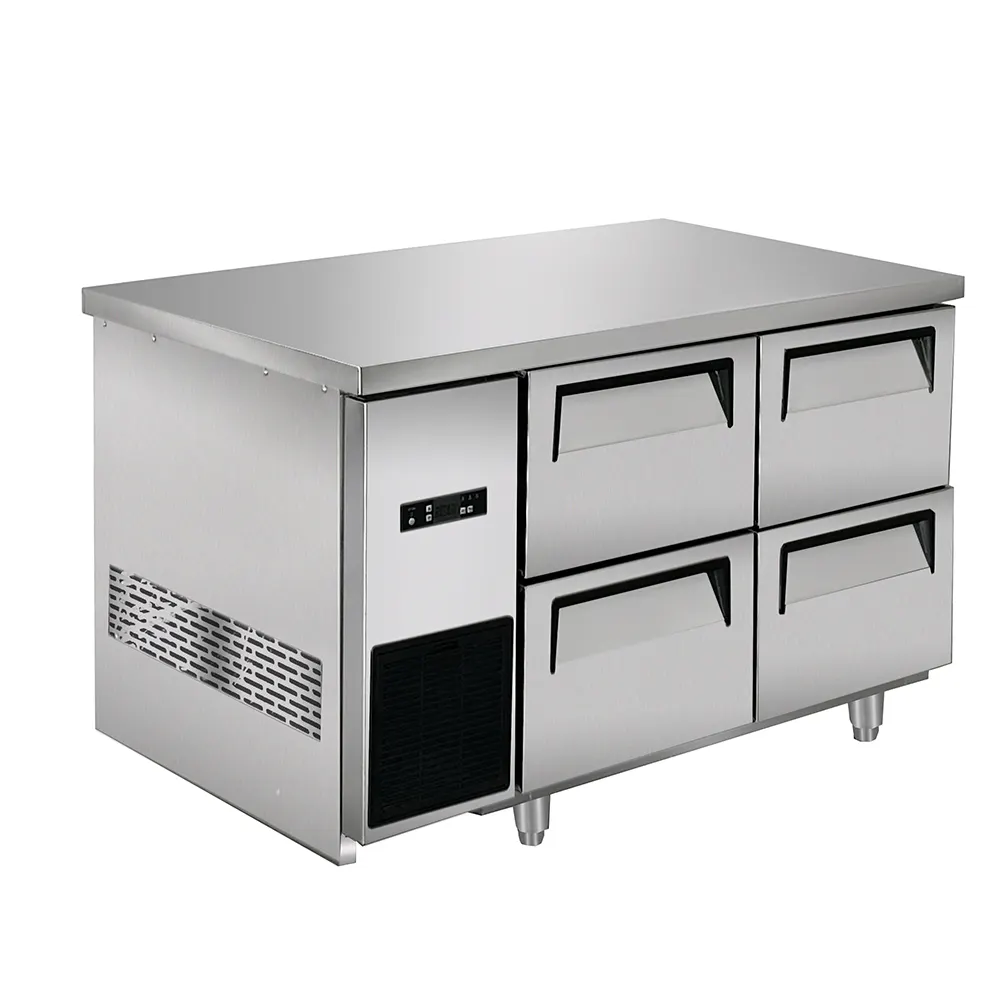 Máquina De Cozinha De Grande Negócio Sob O Contador De Mesa De Aço Inoxidável Controlador Digital Freezer Refrigerador