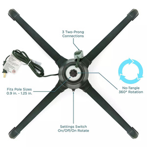 Electric Rotating <strong>Christmas</strong> <strong>Tree</strong> <strong>Stand</strong> with Music Remote Control Iron Legs 100Lbs Load Heavy Duty Base for 2.4m Artificial <strong>Tree</strong> - Product Image 3