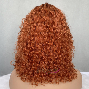 Best Seller Vietnamese Human Hair Curly <b>Bob</b> with Bangs 12 Inch Short Length Super Thick None Lace <b>Wig</b> - Product Image 2