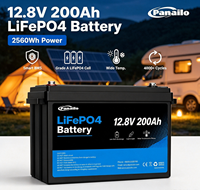 Batterie au phosphate de fer et de lithium PST 12,8 V 200 Ah à longue durée de vie pour système de panneaux solaires, camping-car, bateau, caravane et alimentation hors réseau