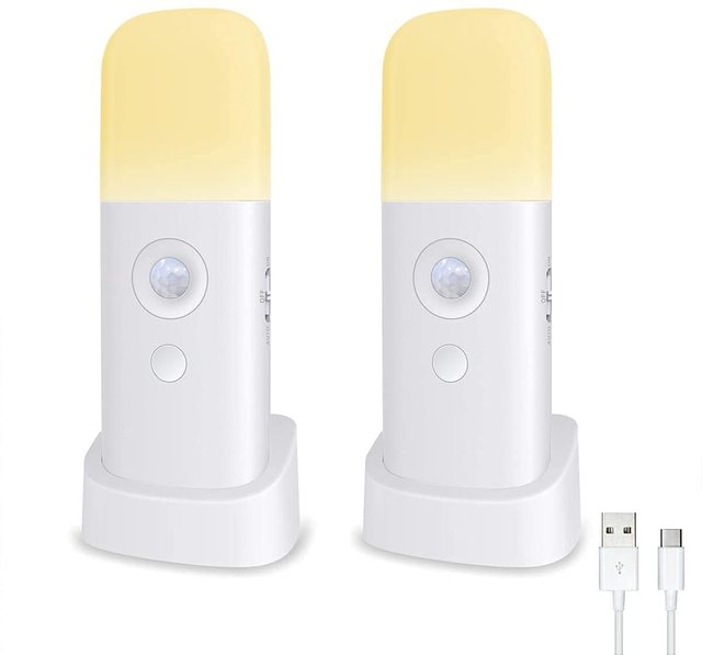 USB Rechargeable Cordless Table Lamps  Dimmable LED Nursery Night Lights Motion Sensor Night Light Indoor