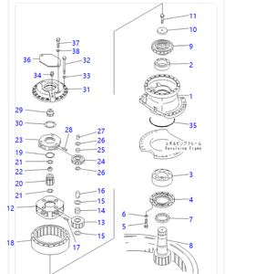 Reductor de Giro para Excavadora KOMATSU PC1250-7 PC1250-8 PC1250LC-7 PC1250LC-8 PC1250SP-8 PC1250-8R PC1250SE-7 21N-26-00070 - Product Image 3