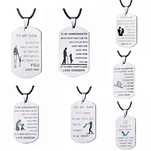 Collar con Colgante Geométrico Clásico <span class=keywords><strong>de</strong></span> Acero Inoxidable Plateado, ZRM Fashion, MY DAD MY SON MY MOM, Cadena <span class=keywords><strong>de</strong></span> Cuerda, Joyería Familiar <span class=keywords><strong>de</strong></span> Amor - Product Image 2