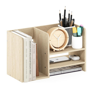 Wooden <b>Desktop</b> <b>Shelf</b> 3 Tier Office Organizer Storage Rack For Desk Use - Product Image 3