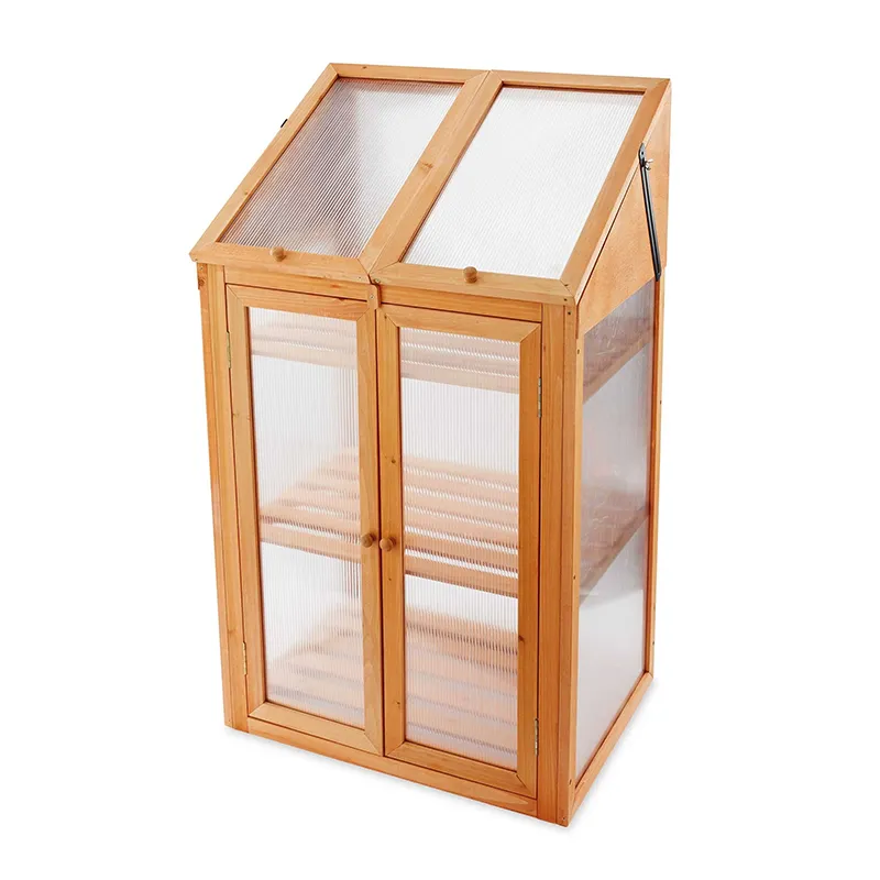 Groei Koud Frame Huis Dubbele Deur En Afsluitbaar Deksel Polycarbonaat Grote 3 Tier Houten Transparante Houten Kas