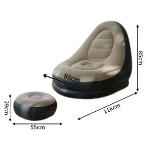 Inflatable <b>Sofa</b> Set with Footrest Lazy Flocking <b>Air</b> <b>Sofa</b> Chair Living Room <b>Air</b> Furniture Lounge Inflatable Backrest Recliner - Product Image 1