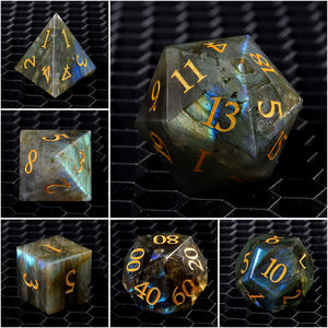 ชุดลูกเต๋าลาบราโดไรต์ 7 ชิ้น สำหรับเกมดันเจี้ยนแอนด์ดรากอนส์ พร้อมกล่องเก็บ สำหรับเกม RPG ชุดลูกเต๋าหินพิเศษ D&D - Product Image 2