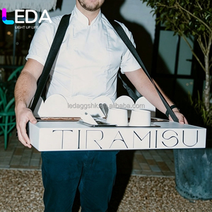 Caja de Comida para Bodas de Lujo LEDA, Carrito Móvil para Cannoli Blanco con Correas Ajustables para Suministros de Fiesta y Decoración - Product Image 4
