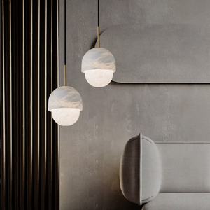 Современная медная мраморная лампа Keli, дизайнерская креативная минималистская прикроватная барная люстра в скандинавском стиле - Product Image 3