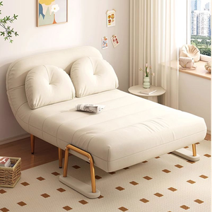 Sofá Cama Individual Moderno Blanco, Plegable y Extensible, Multifuncional para Dormitorio, Balcón, Sala de Estar - Product Image 4