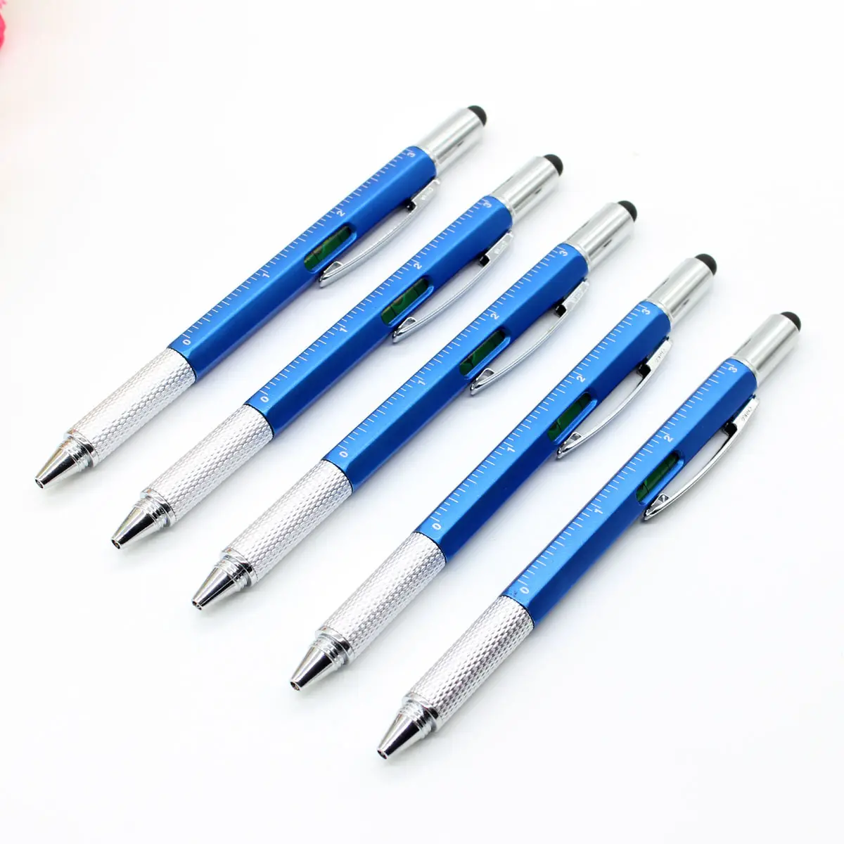 On Sale Multifunctional Ballpoint Pen With Six-In-One Stylus Screen Custom Logo Tools Calipers Level scales Ballpoint pen