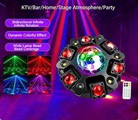 Lampu Panggung LED Moving Head DJ Efek Strobe Laser Magic Ball 6-Arm 120W Langsung dari Pabrik, DMX512, Aktif Suara, Dapat Diredupkan, IP33, Tahan Air