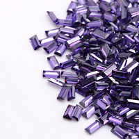 500 pièces par sac 2x1mm à 3x6mm couleur violette utilisation de pierres précieuses fabrication de bijoux zircon cubique baguette coupe pierres CZ