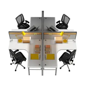 Open Ruimte Kantoor Computer Bureau Meubels Gezicht Te Werkstations 4 Seater Bureau