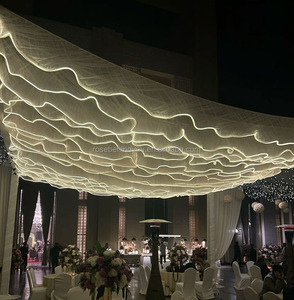 Cortinas de Tela en Forma de S para Decoración de <span class=keywords><strong>Bodas</strong></span> de Fantasía, Cortinas de Gasa con Forma de S, Cortinas Colgantes de Techo con Luces LED - Product Image 2