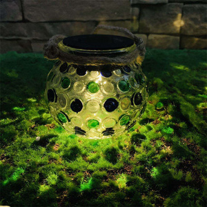 Colgante <span class=keywords><strong>Solar</strong></span> Led Hada Cadena de cobre Luces multicolores Botella agrietada al aire libre Bola de cristal Jardín Lámpara de guirnalda recargable - Product Image 3