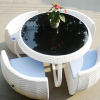 Ensemble table et chaise pliables modernes et minimalistes en métal, étanches, pour patio extérieur et jardin, par Source Factory