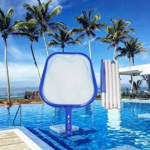Épuisette à feuilles bleue pour piscine, avec manche télescopique et maille fine, pour l'élimination des débris de piscine et de spa - Product Image 1