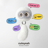 Pendentif en peluche IA ChatGPT blanc crème, doux, avec lumière respirante et fonction de dialogue pour l'heure du coucher, personnalisable avec marque privée
